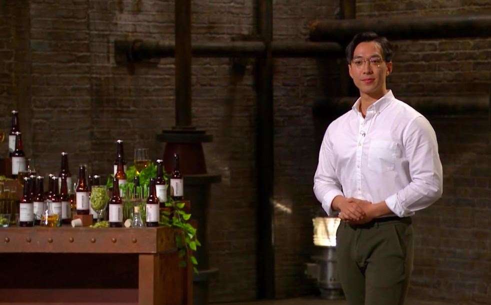 Mark Wong pitches his brew in the Dragon's Den