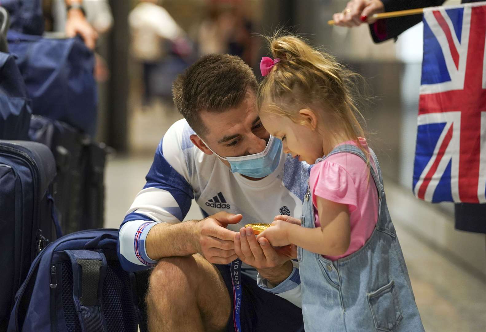 Max Whitlock with his daughter Willow (Steve Parsons/PA)