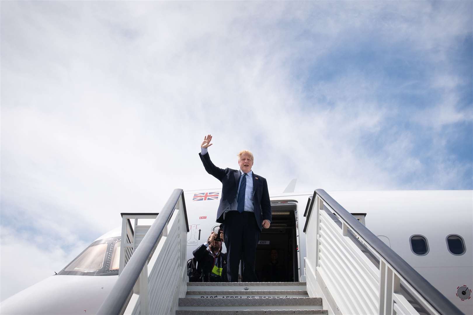 Boris Johnson, leaving the Nato summit in Madrid, is facing calls to expel Mr Pincher from the Tory Party (Stefan Rousseau/PA)