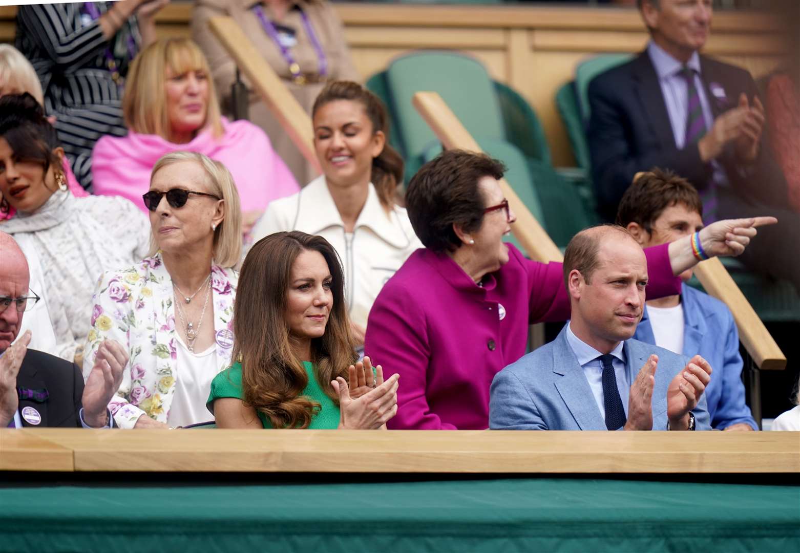 The Cambridges sat in front of tennis greats Martina Navratilova and Billie Jean King in the Royal Box (Adam Davy/PA)