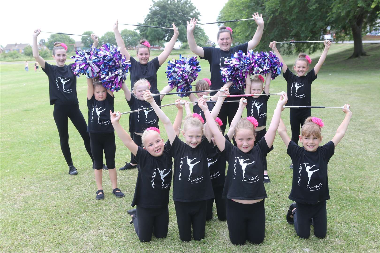 Artistic Twirlers getting ready for the parade