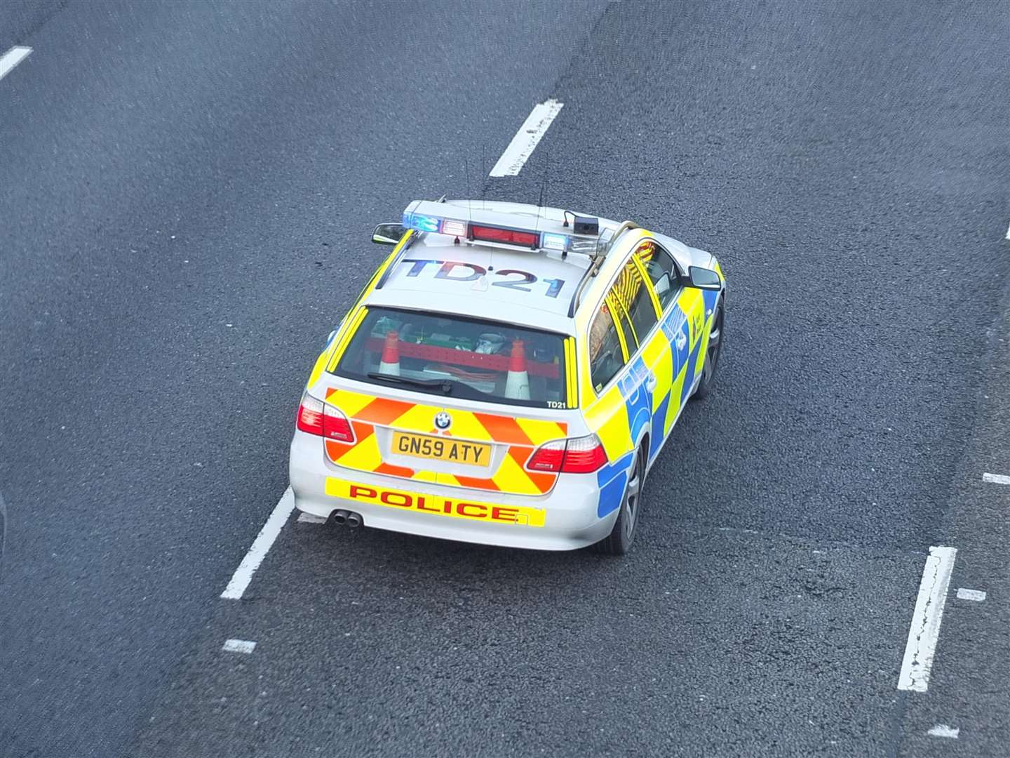 The abandoned car nearly rolled into motorway traffic. Stock image