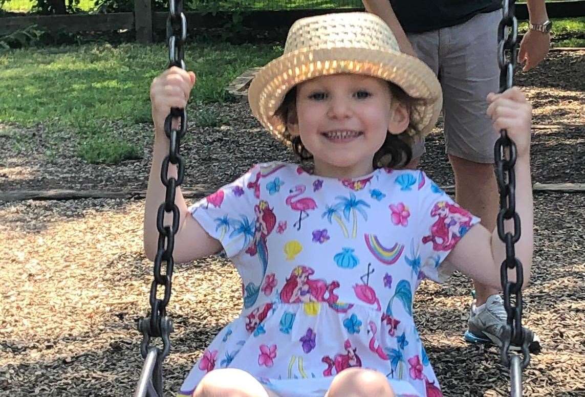 Nellie-Rose Culleton enjoying herself on the swings. Pictures: Leighann Lynes