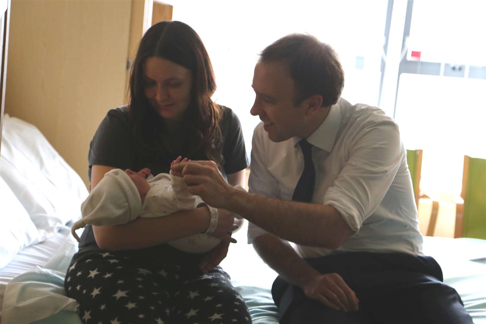 Health secretary Matt Hancock, Mum Joanna Morrison and Baby Ronnie (5717079)