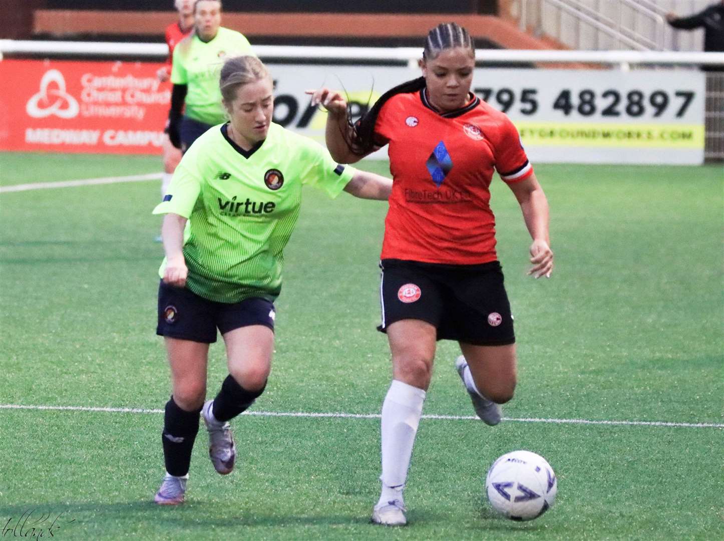 Jasmine Auguste stands her ground against Ebbsfleet on Sunday Picture: Allen Hollands