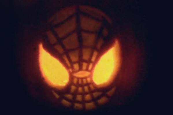 This pumpkin's webtastic! Created by Caeron O'Flynn