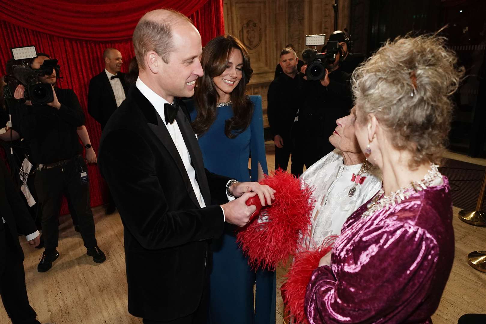 The Princess of Wales complimented actress and model Daphne Selfe on her outfit before the Royal Variety Performance (Aaron Chown/PA)