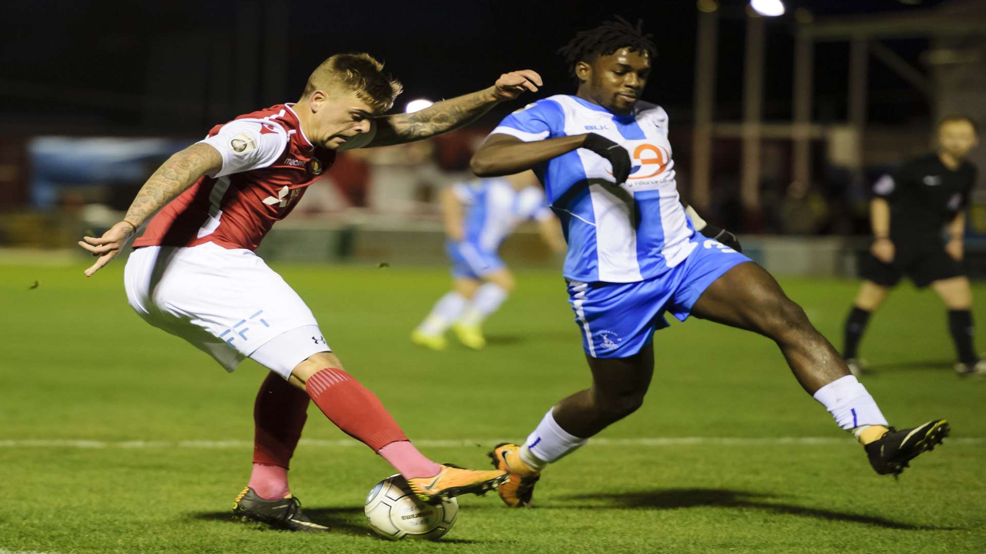 Sam Magri on the attack against Hartlepool Picture: Andy Payton