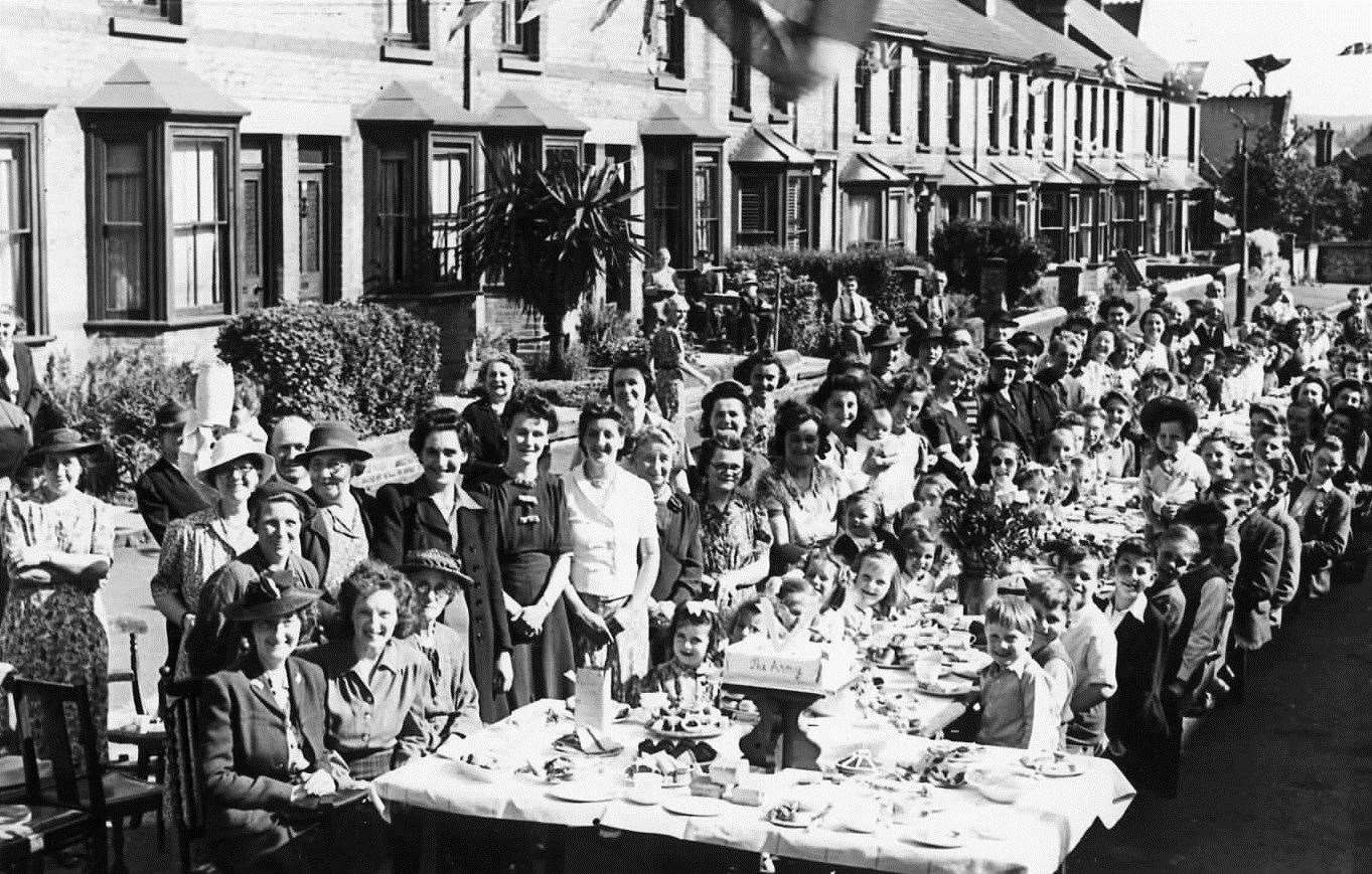 Victory parties for children were held in many Maidstone Streets, including Victoria Street, to celebrate VE day in May 1945