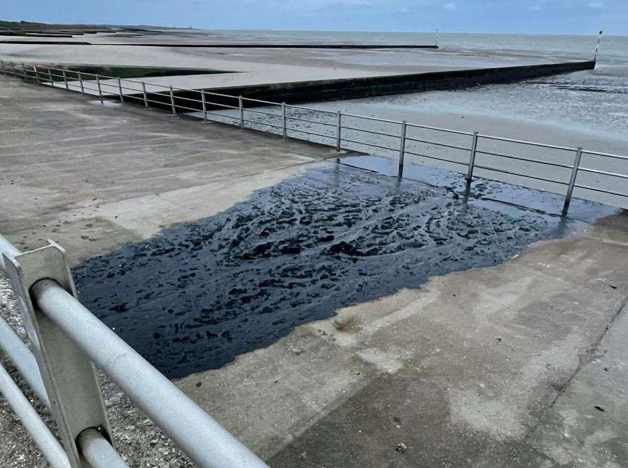 A Kent County Council contractor is being investigated after the liquid was discharged at Minnis Bay, Birchington. Picture: Andrew Hudson