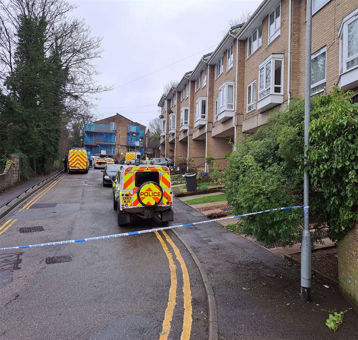 A police cordon at Anstee Road, Dover