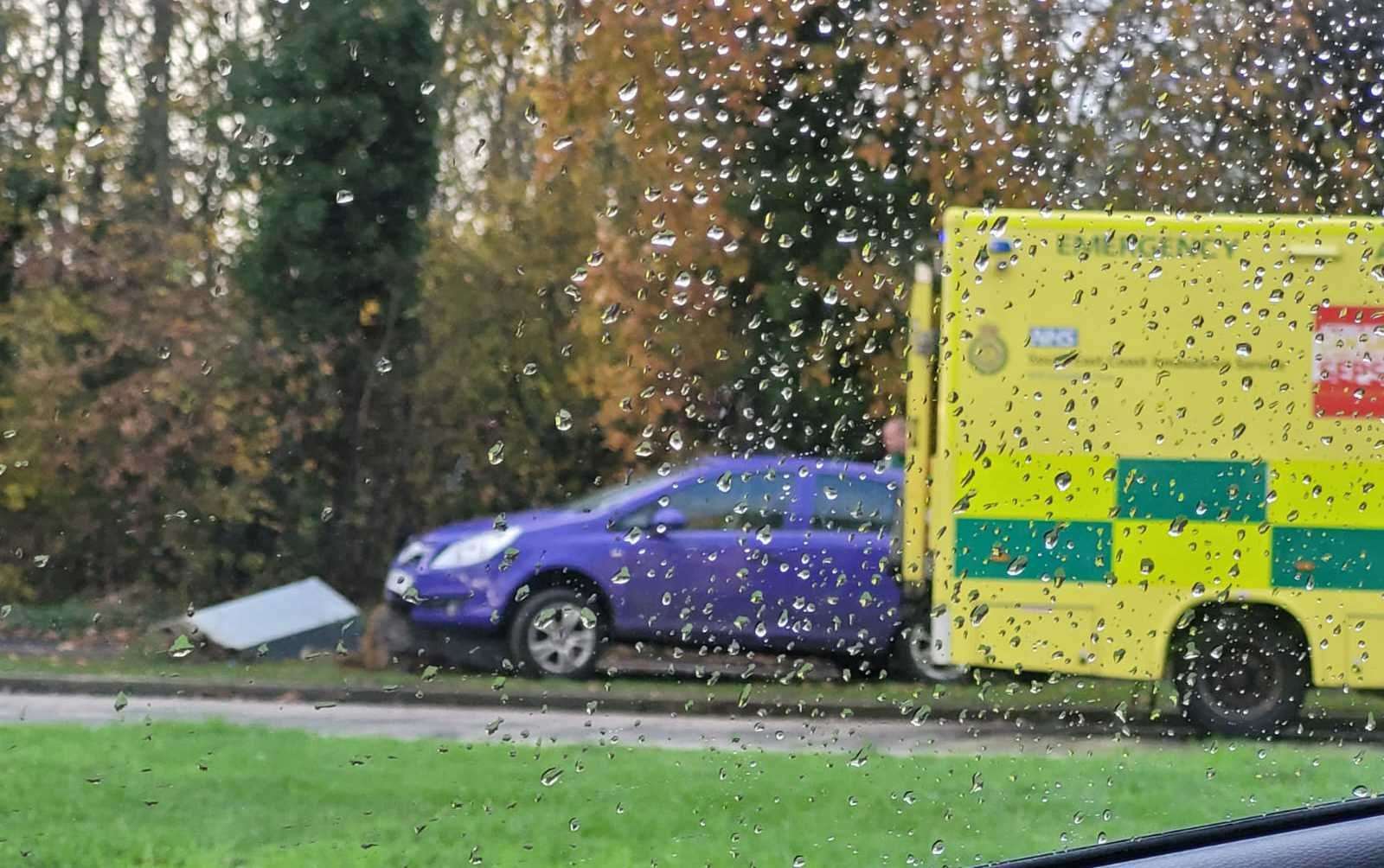 A purple Vauxhall Corsa pictured at the side of Avenue Jacques Faucheux