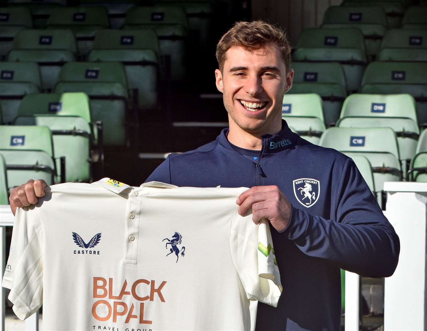 Michael Cohen - the sidelined Kent bowler has found a unique way to keep busy while injured, supporting the club’s analysts. Picture: Kent Cricket