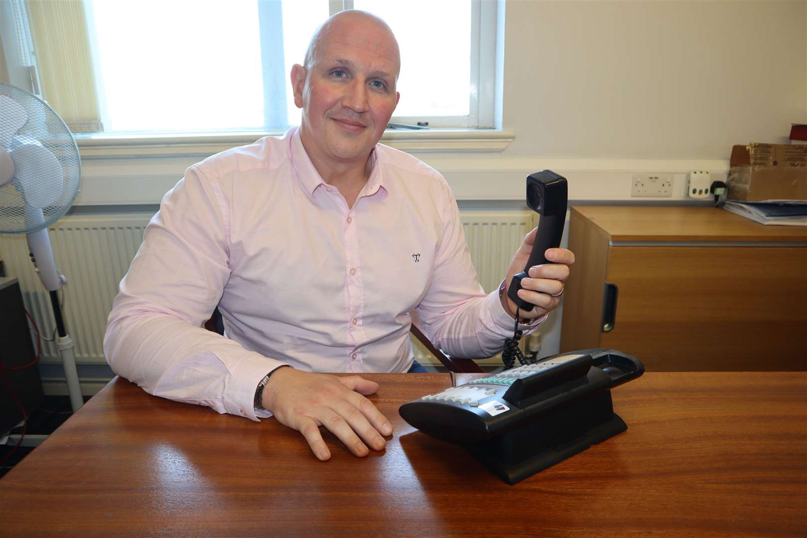 Alex Harding, chief executive officer of Cajero, at his desk at Rushenden