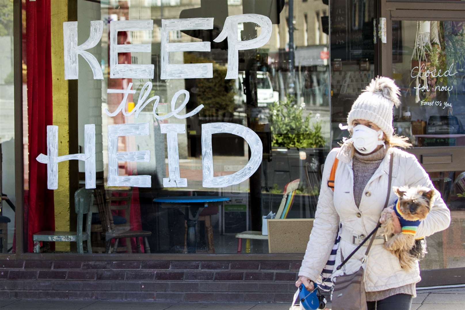 A window sign in Edinburgh as Scotland maintains lockdown restrictions (Jane Barlow/PA)