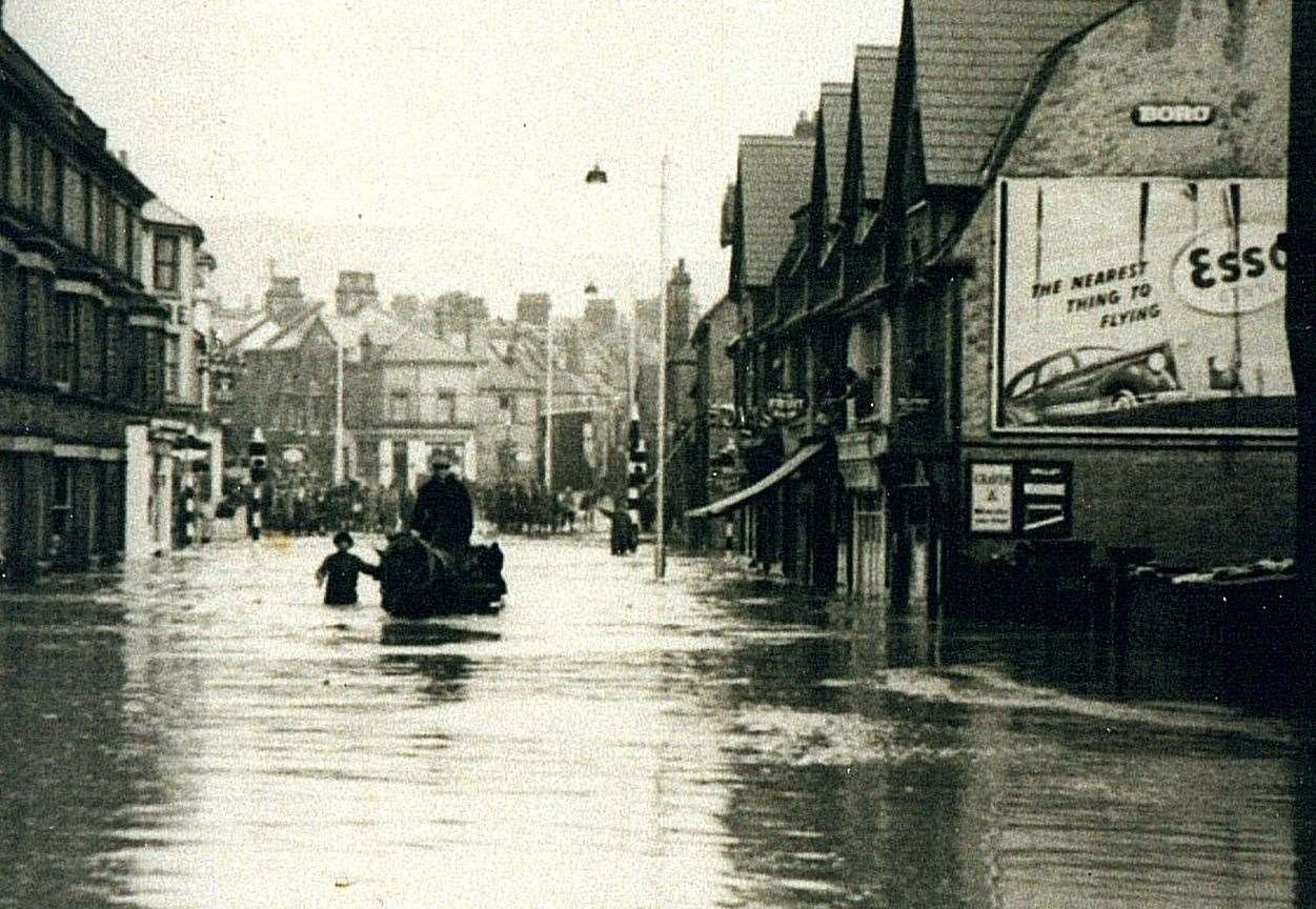 Black Bull Road in Folkestone under water in 1939. Picture: Alan Taylor