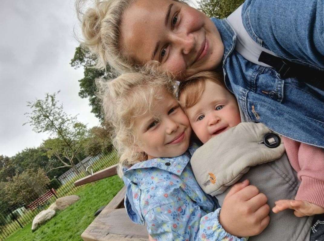 Amy with her two daughters Elsie and Rosie