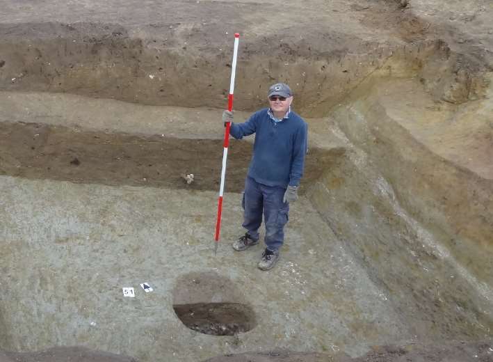 A defensive ditch under excavation at Ebbsfleet. Picture: SWNS