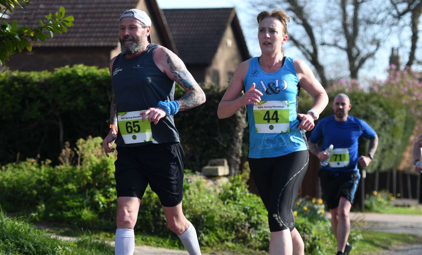 Ashford & District runner Linda-Jean Delport (44) was the first female back. Picture: Barry Goodwin