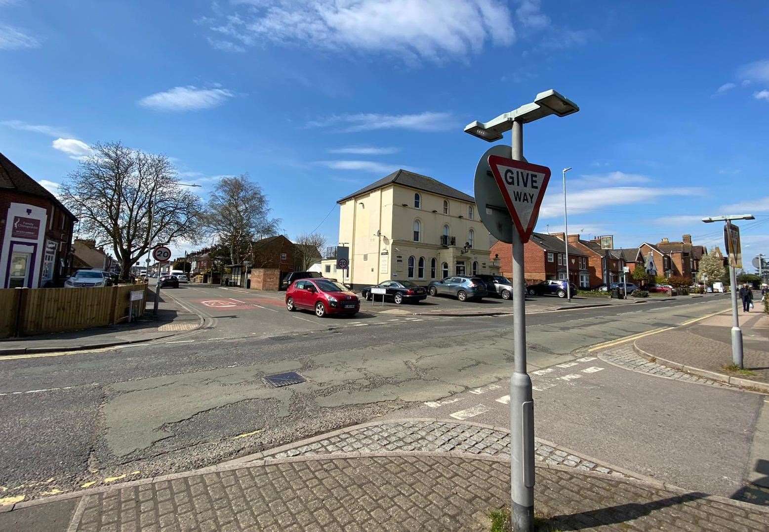 The incident happened on the Hythe Road and Hunter Road junction, next to The New Fox Inn