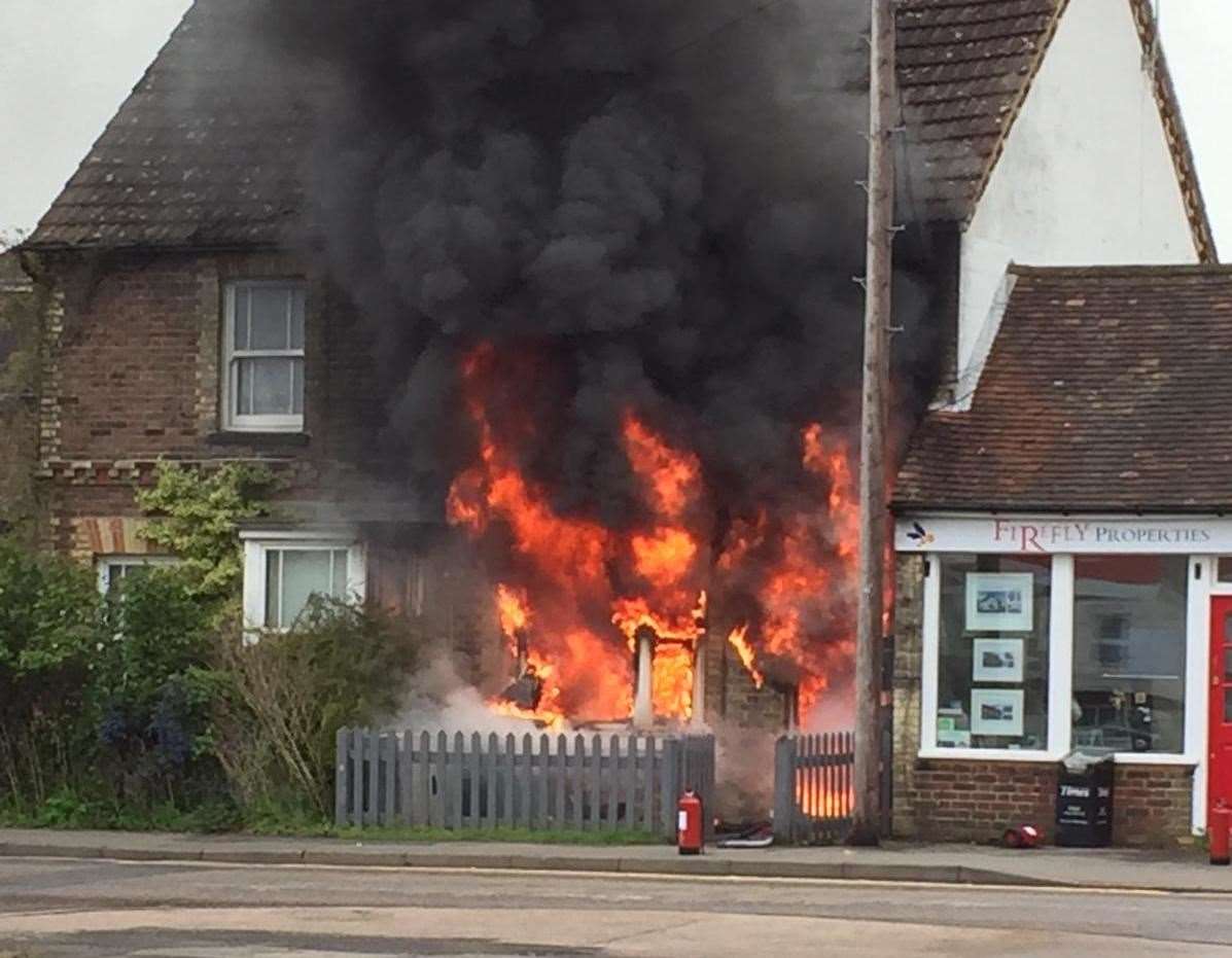 Flats in Paddock Wood were ravaged by flames Picture: Jordan Excell