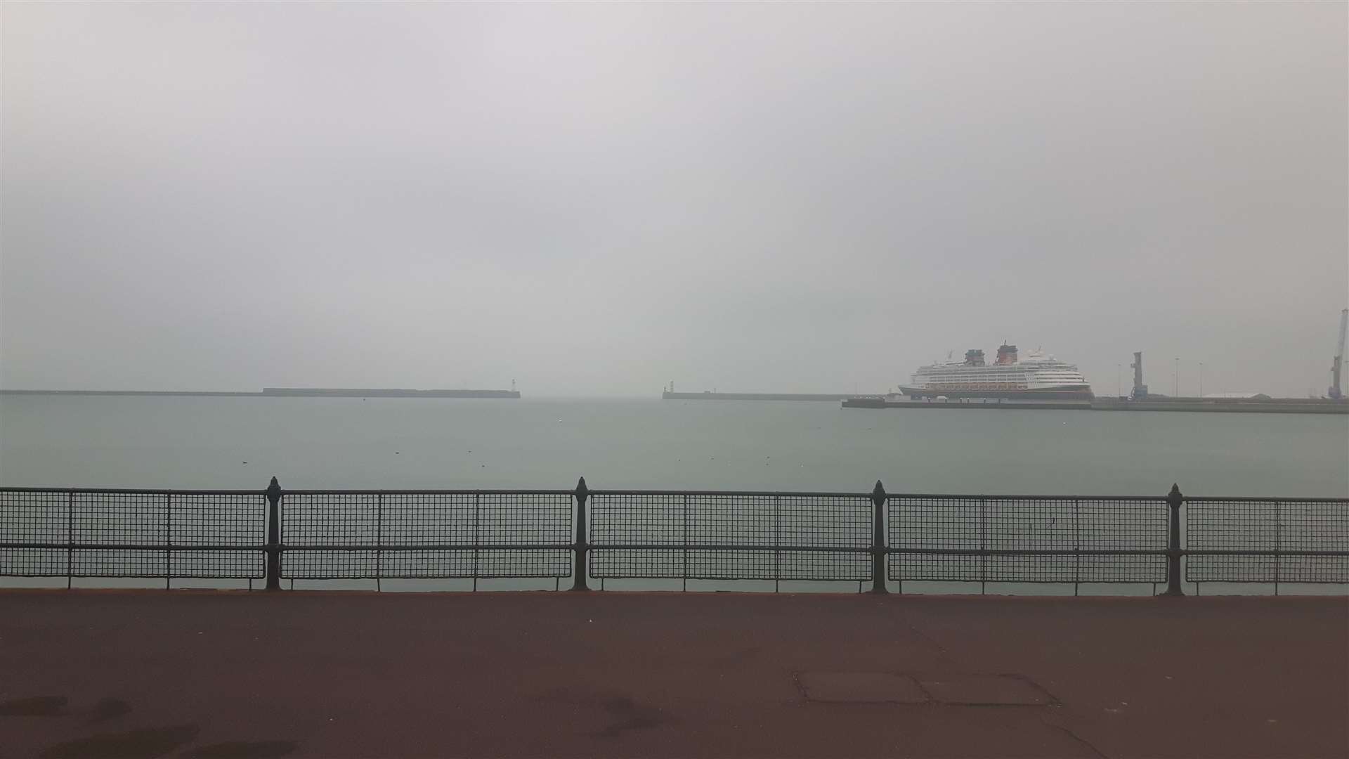 The picture in Dover this morning where visibility is moderate to low Picture: Beth Robson
