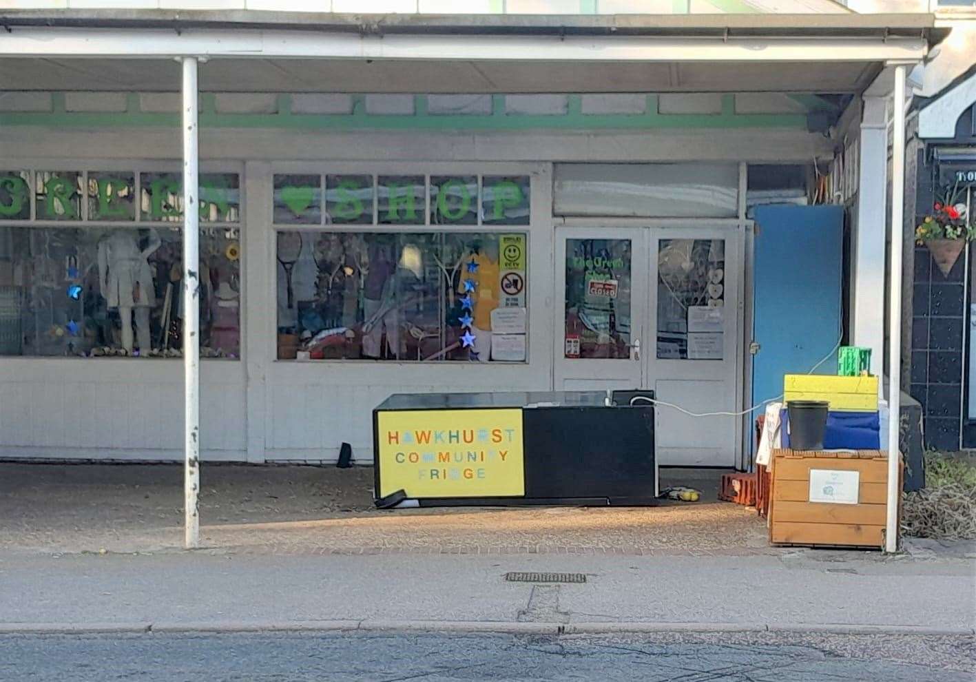 The fridge was located outside the Green Shop in Rye Road, High Street, Cranbrook