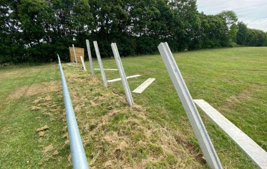 Damage to the fencing and dugouts has left the club with a £3,000 bill