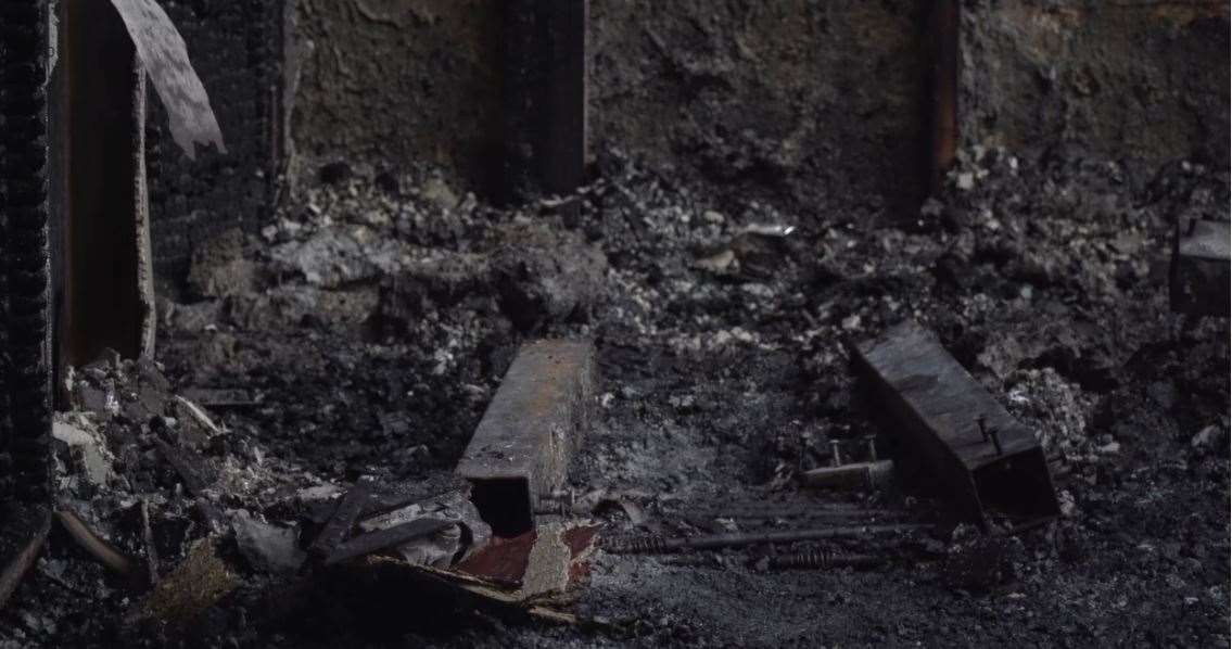 The aftermath of the fire in the clubhouse of Tunbridge Wells Football Club