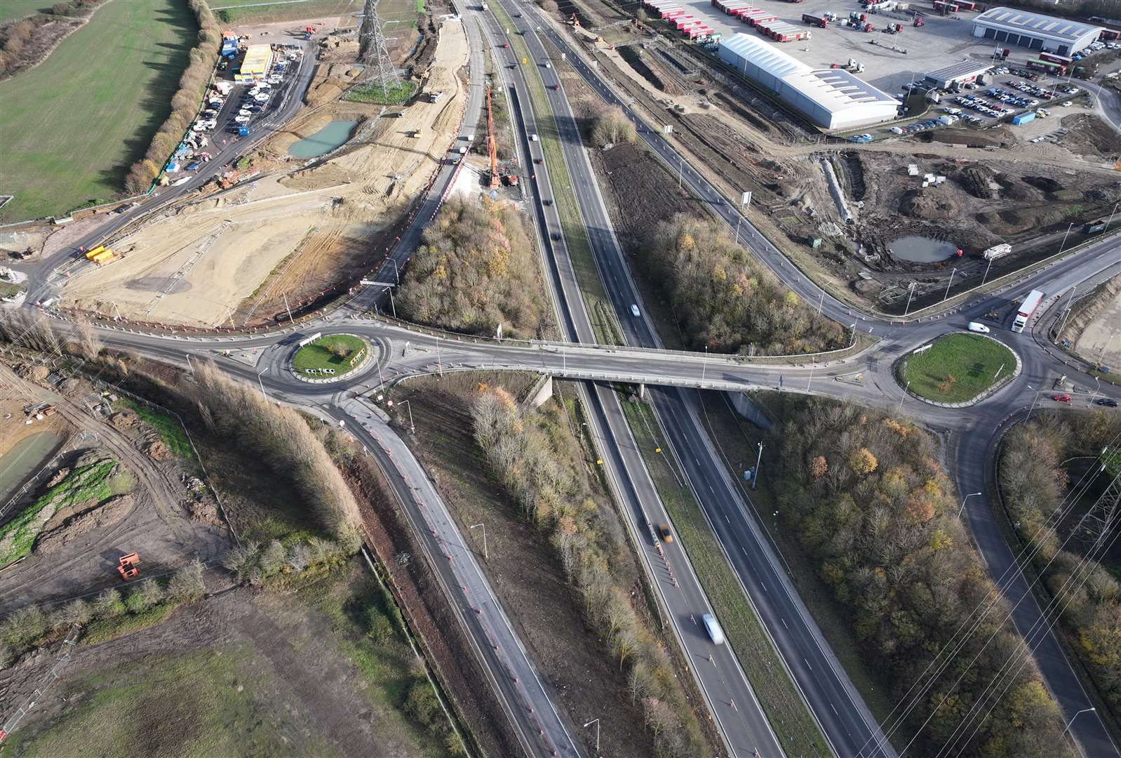 Work underway on the Grovehurst junction near Sittingbourne in November 2023. Picture: Phil Drew