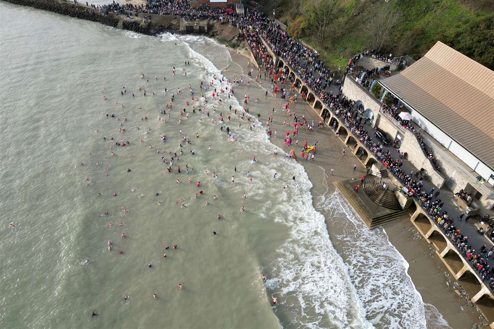 A woman has died in Folkestone seas this afternoon. Picture: Barry Goodwin