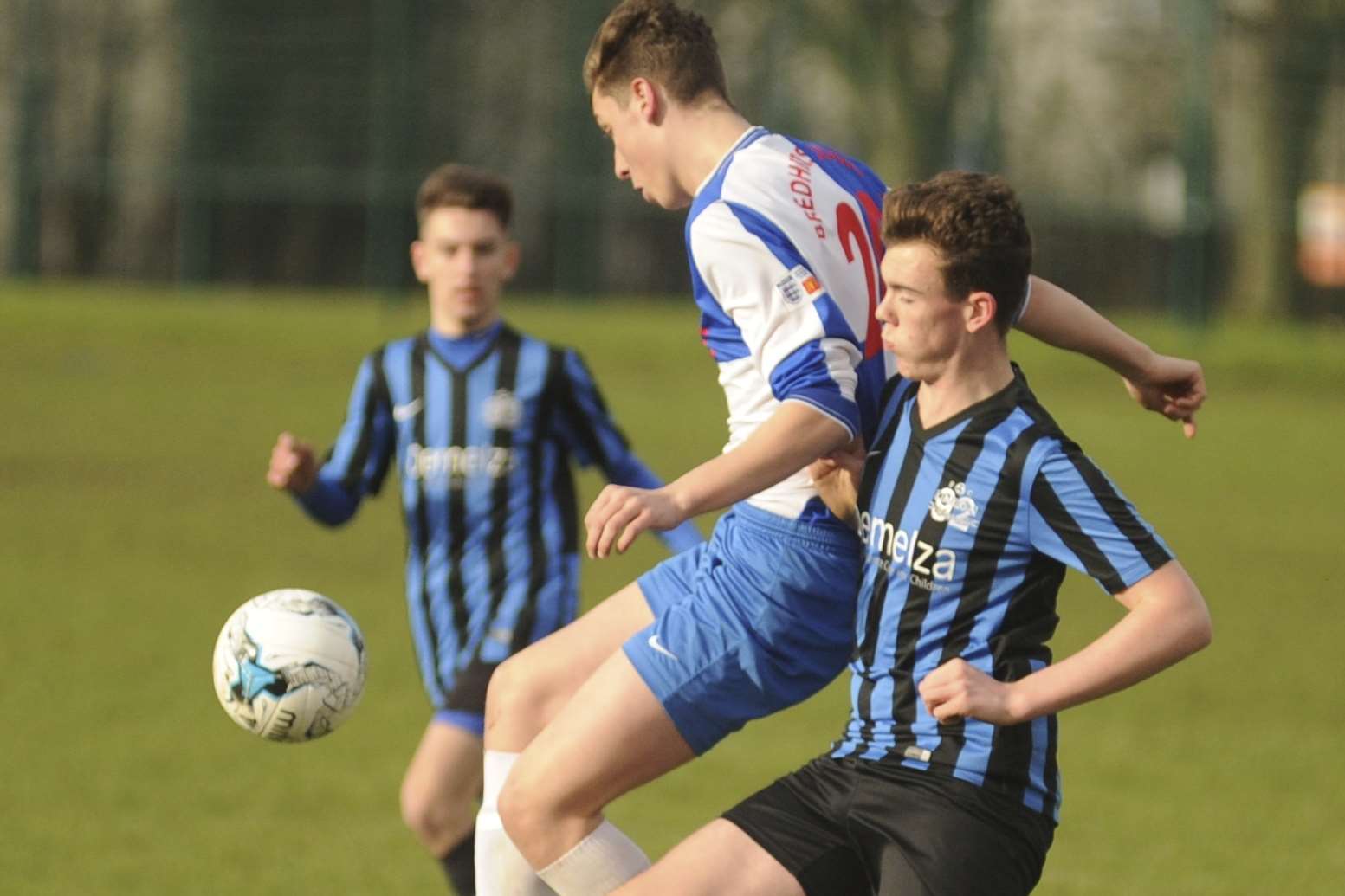 Omega 92 Spartans under-18s and Bredhurst Juniors in John Leeds Trophy quarter-final action Picture: Steve Crispe