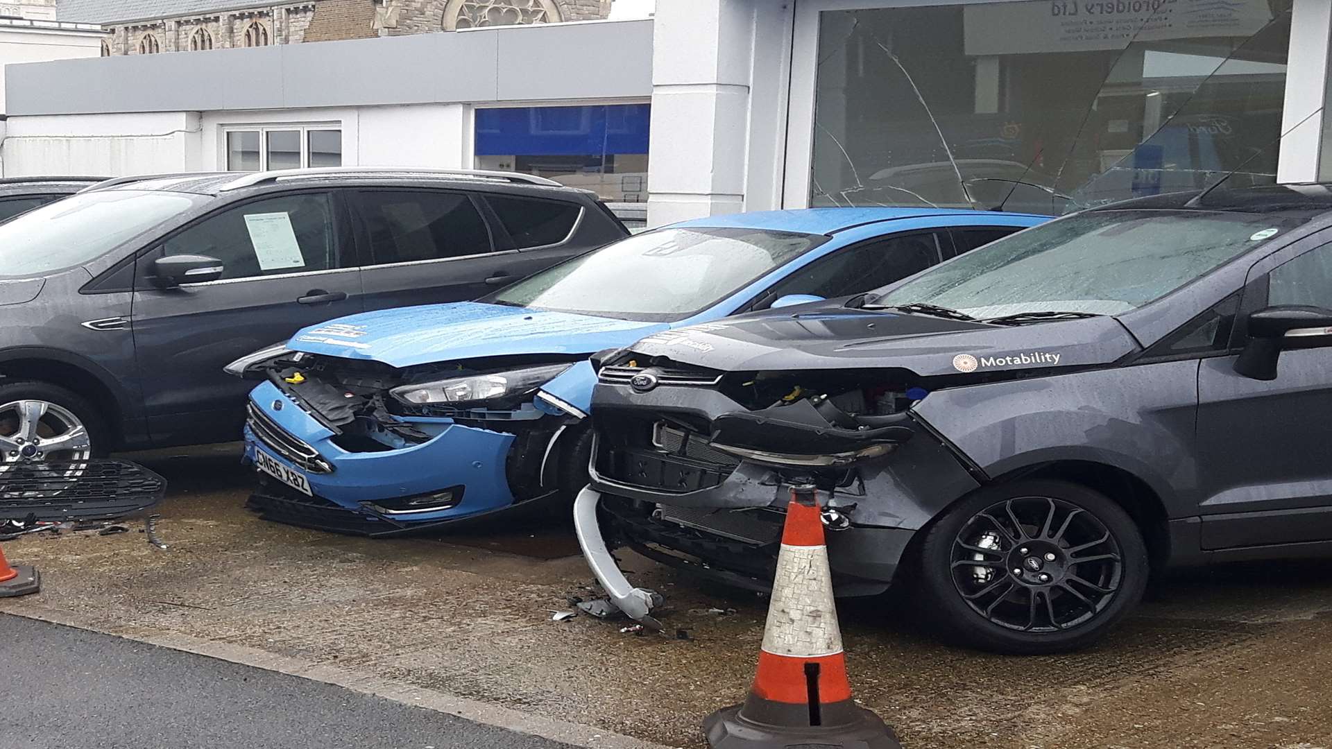 Ford Kuga and Focus models were damaged