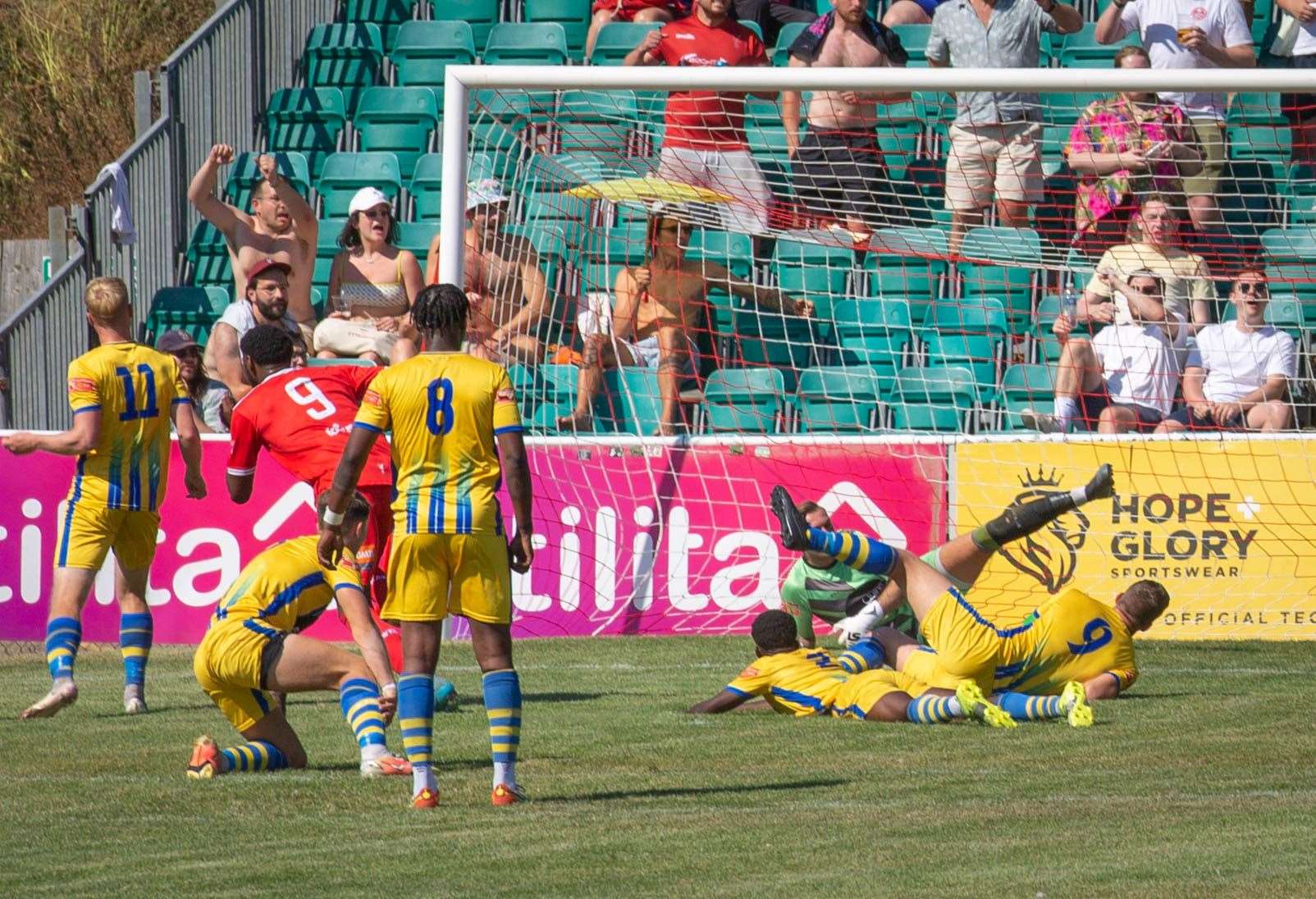 Sittingbourne concede on the stroke of half-time at Whitehawk Picture: Glen Smith