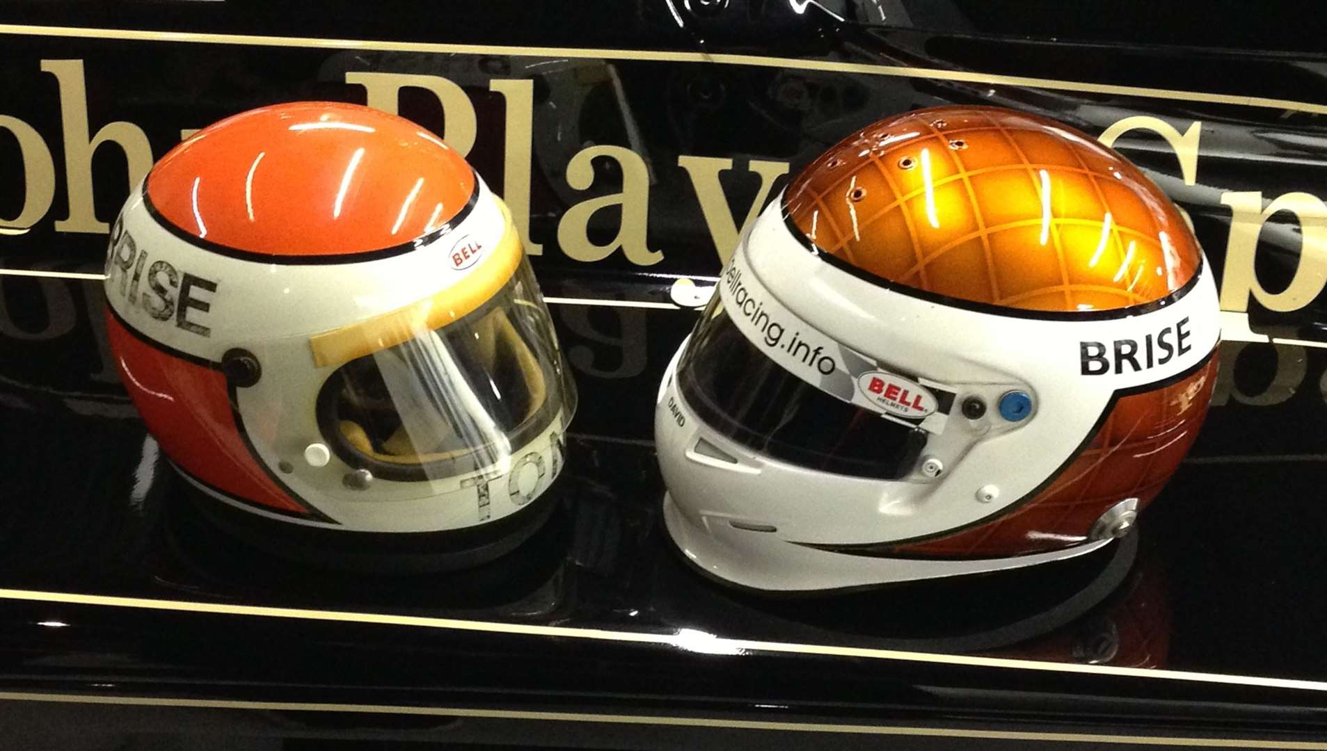 David Brise uses a similar crash helmet design to that of his uncle's