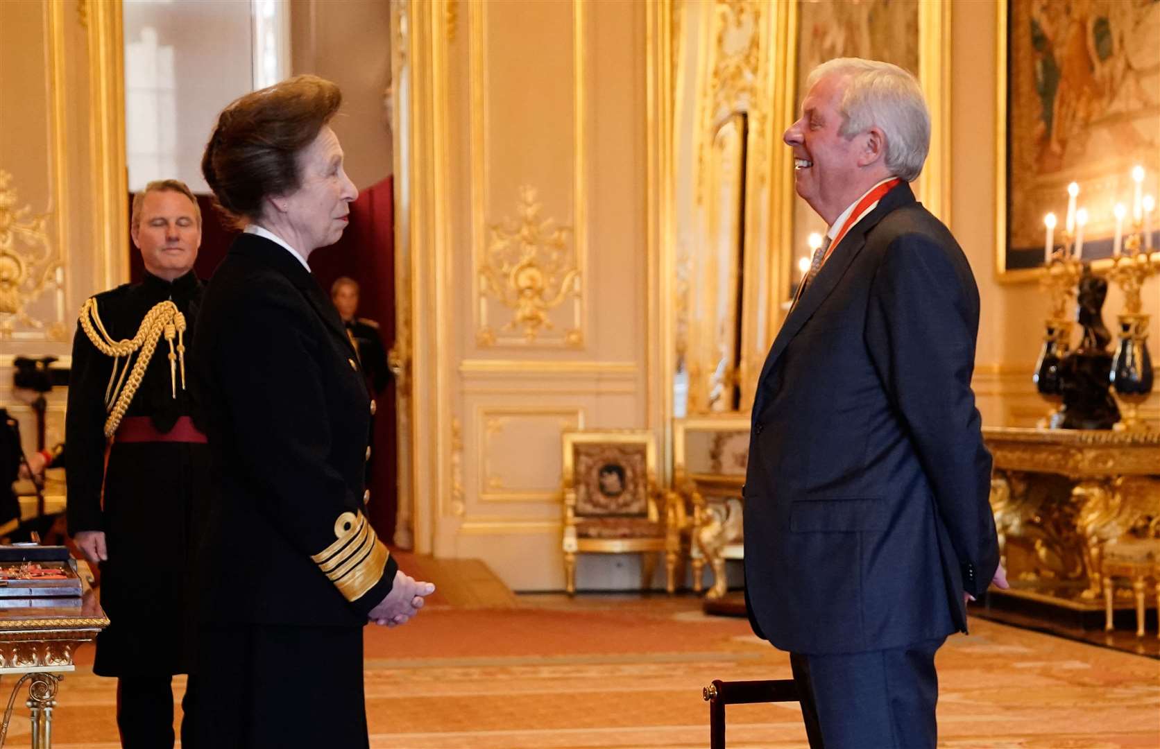 Sir Brendan Foster chats with Anne (Aaron Chown/PA)