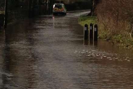 Four-wheel drive vehicles are ideal for navigating flooded roads in Ryarsh