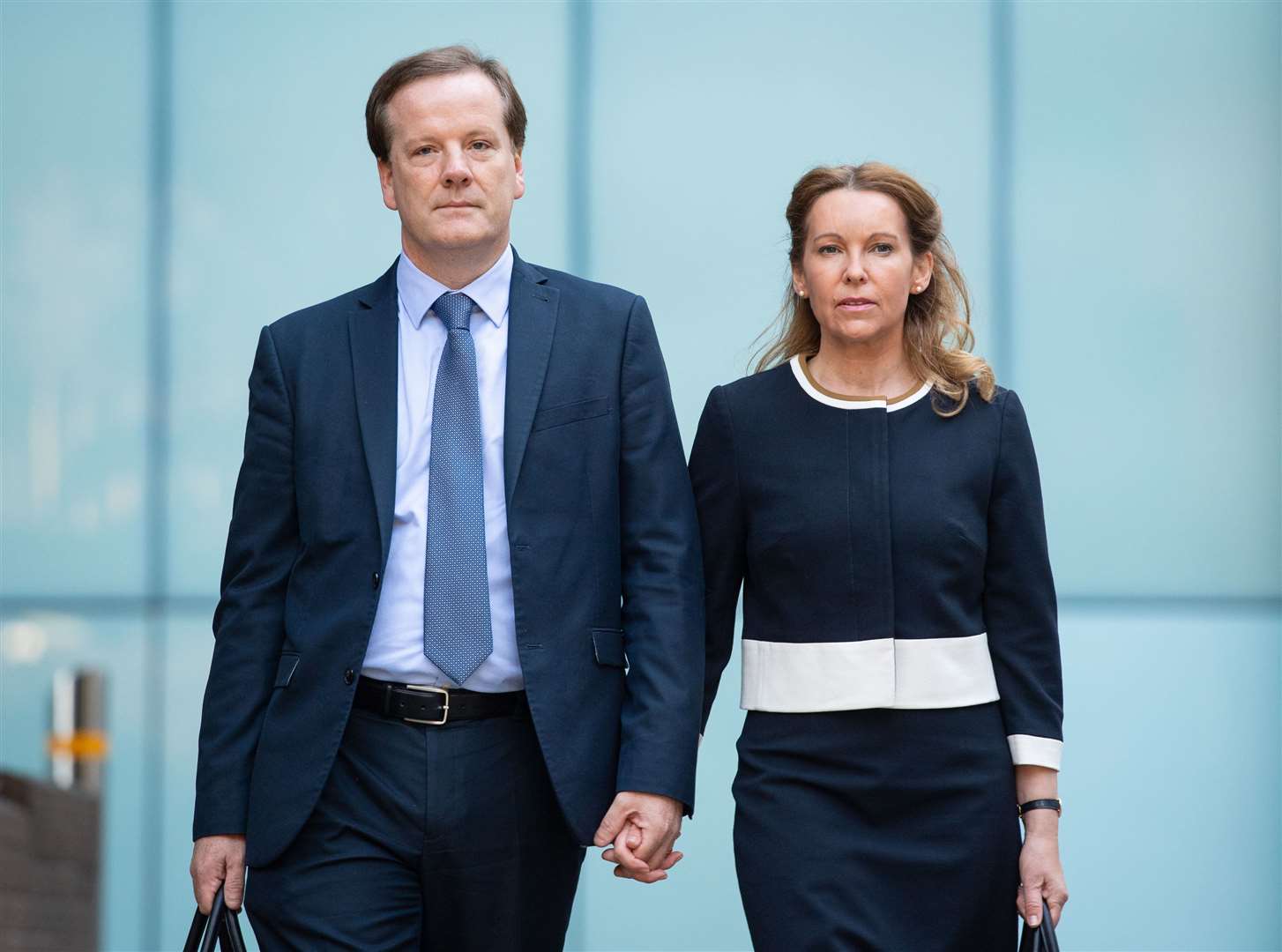 Charlie Elphicke and Natalie Elphicke arriving at Southwark Crown Court the day before he was convicted of sexual assaults (Dominic Lipinski/PA)