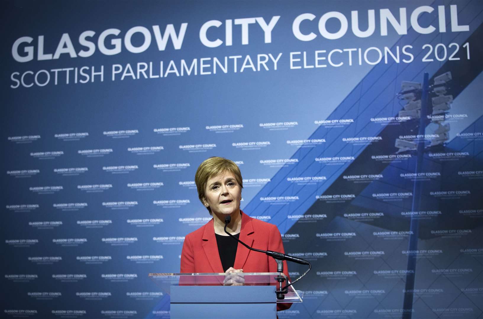 First Minister and SNP party leader Nicola Sturgeon speaking after retaining her seat (Jane Barlow/PA)