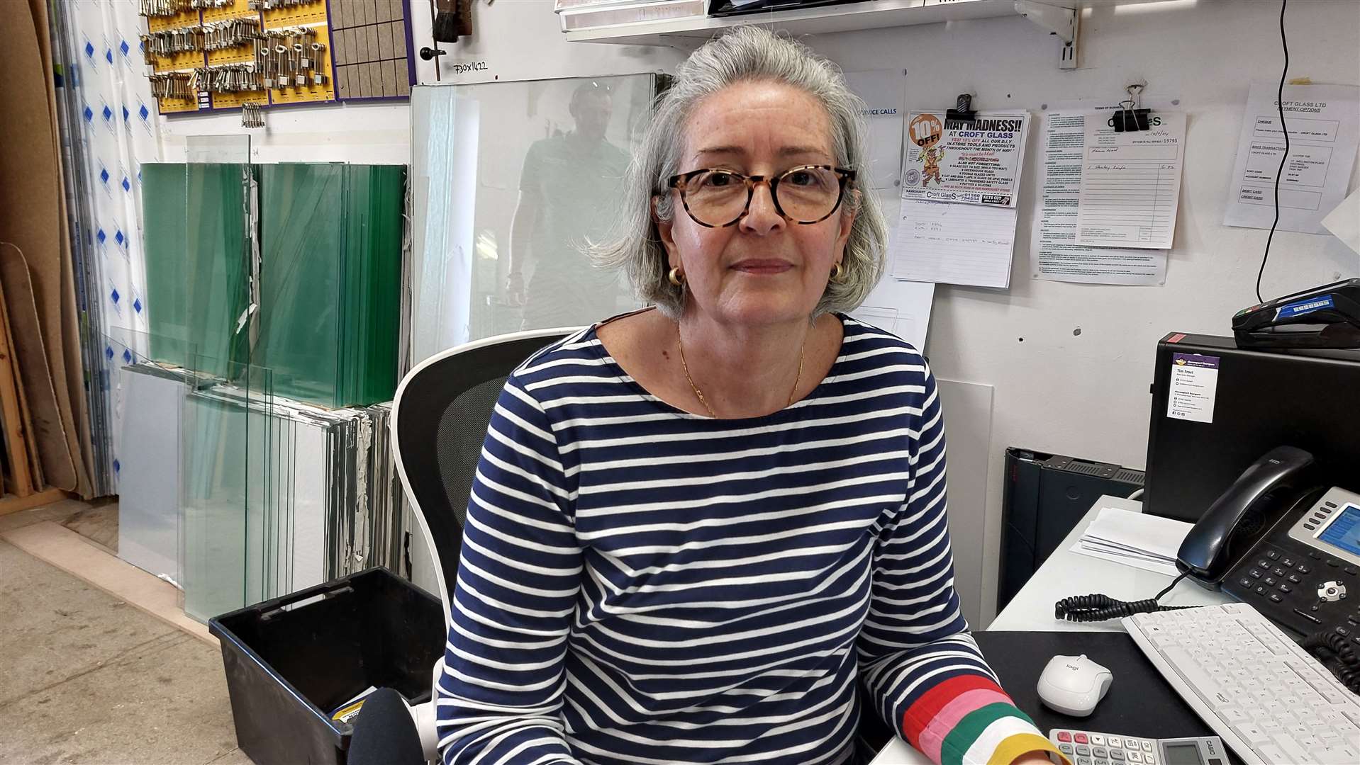 Jan Frampton runs the Croft Glass office in Hawkhurst