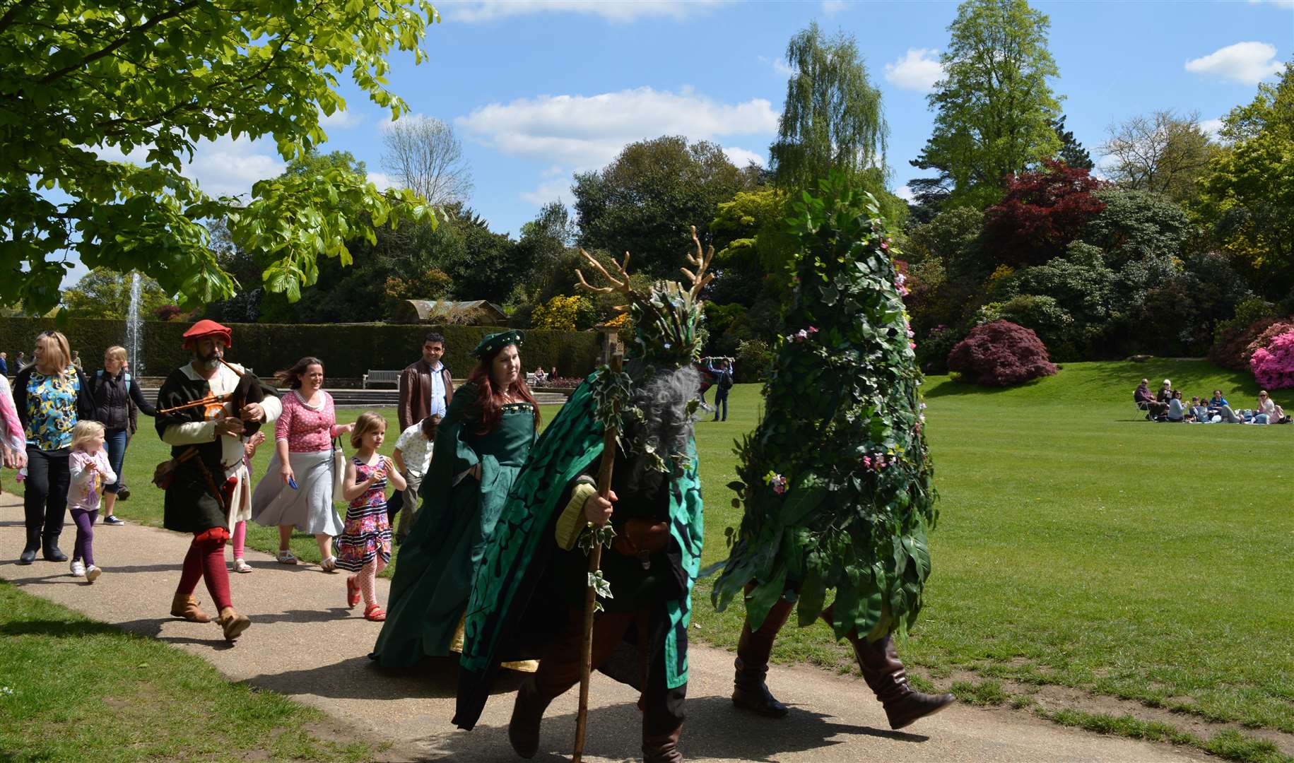 May day at Hever Castle with the Jack in the Green