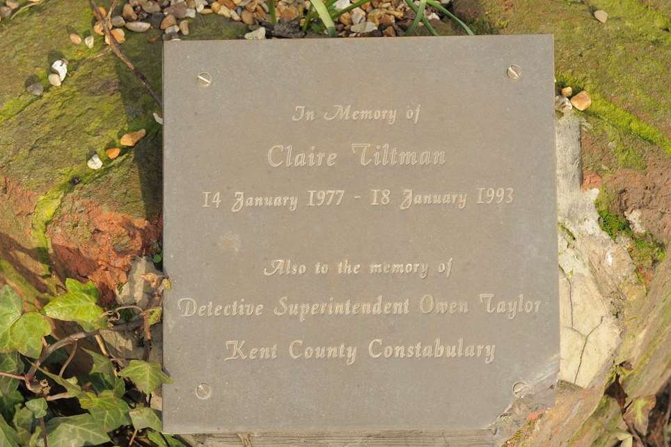 A memorial plaque to Claire Tiltman in London Road, Greenhithe