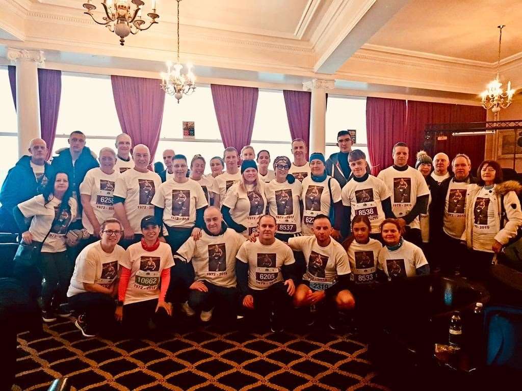 James Power with friends and family at the Brighton Half Marathon in 2020 (James Power/PA)