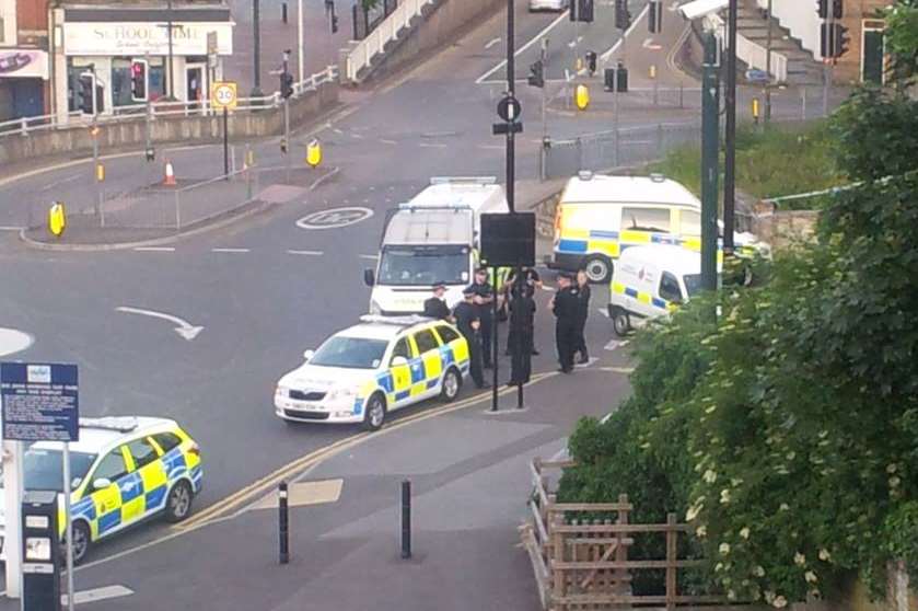 Police in Railway Street, Chatham. Photo: Sean Goodearl