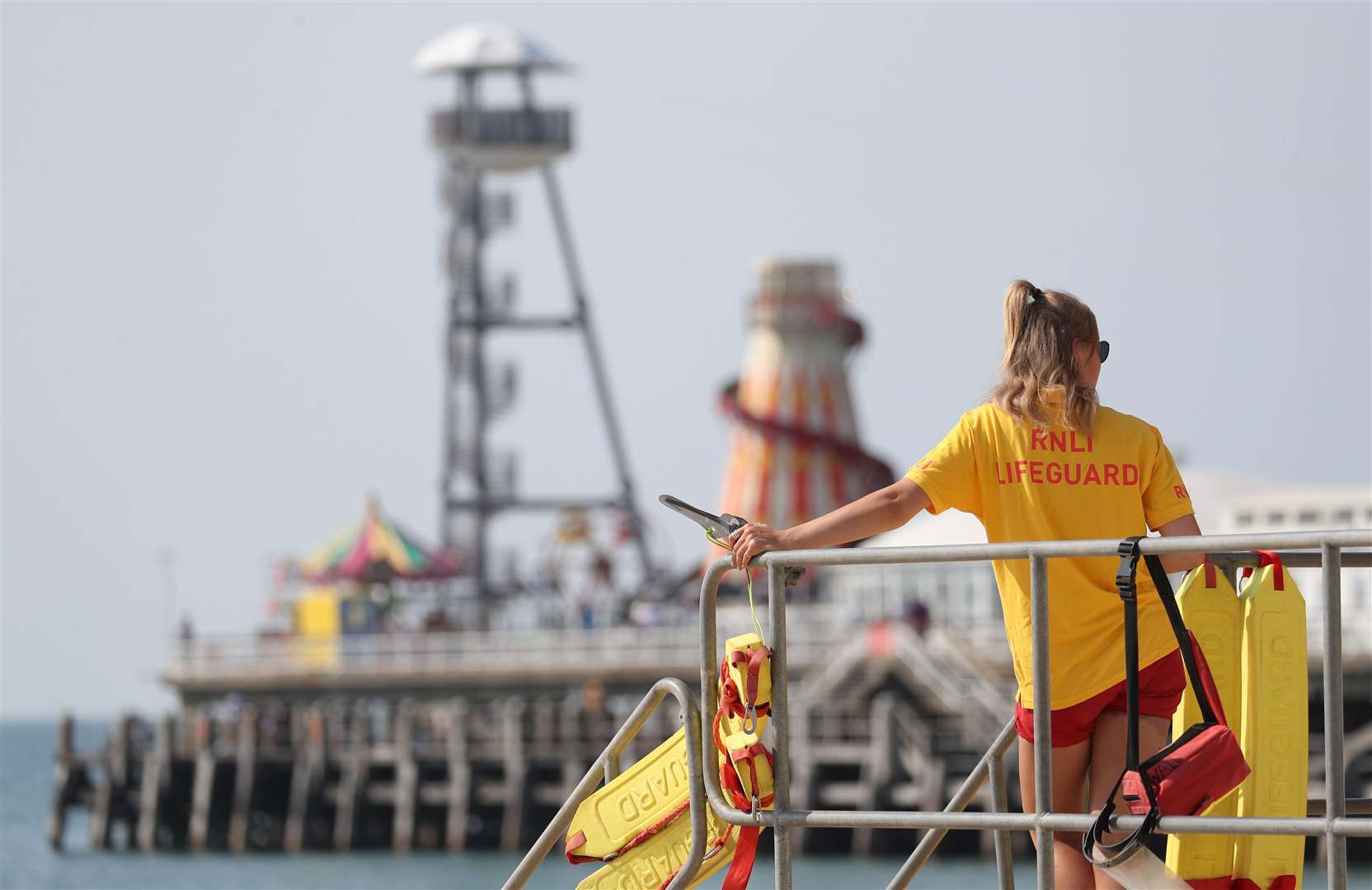 Lifeguards were on hand to keep swimmers safe (Andrew Matthews/PA)