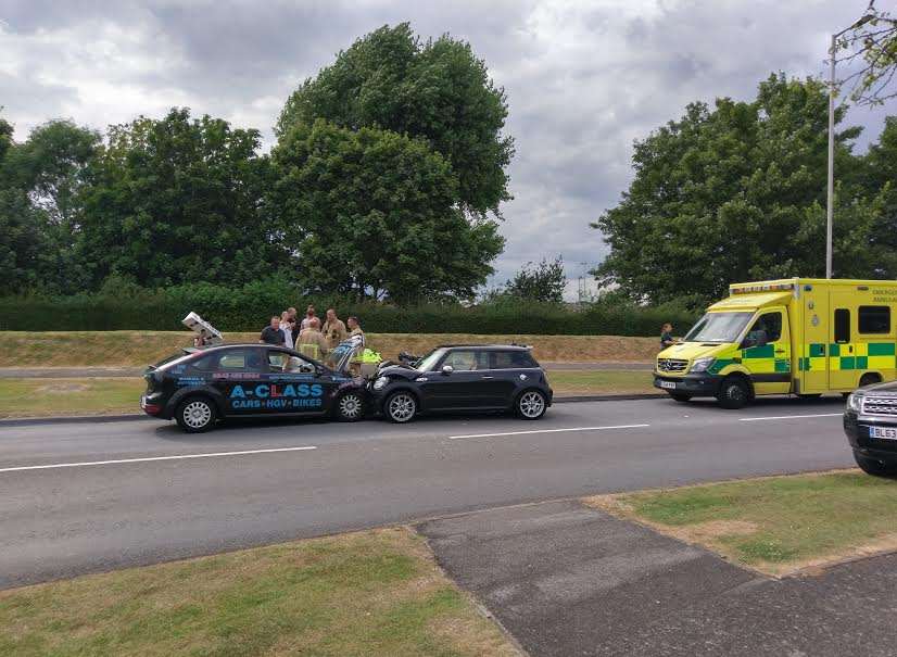 Police and fire crews spoke to drivers at the scene. Picture: Martin Philbrick