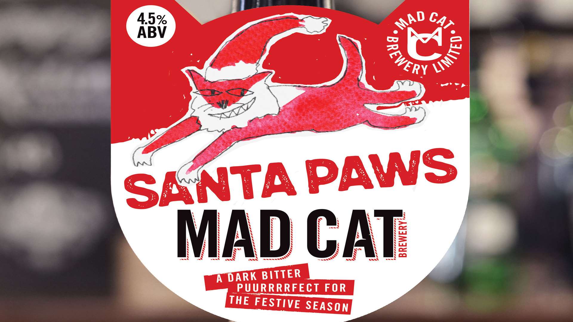 Santa Paws is the Mad Cat Brewery ale