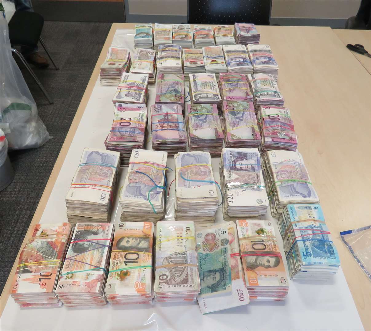 Some of the cash recovered by the National Crime Agency in its operation to stop money laundering