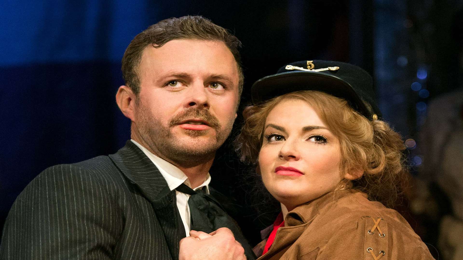 Calamity Jane (Jodie Prenger) and Wild Bill Hickok (Tom Lister)