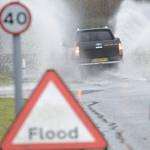 Floooding on the road leading to Blackhouse Hill near Folkestone Rugby Club on Saturday, December 22